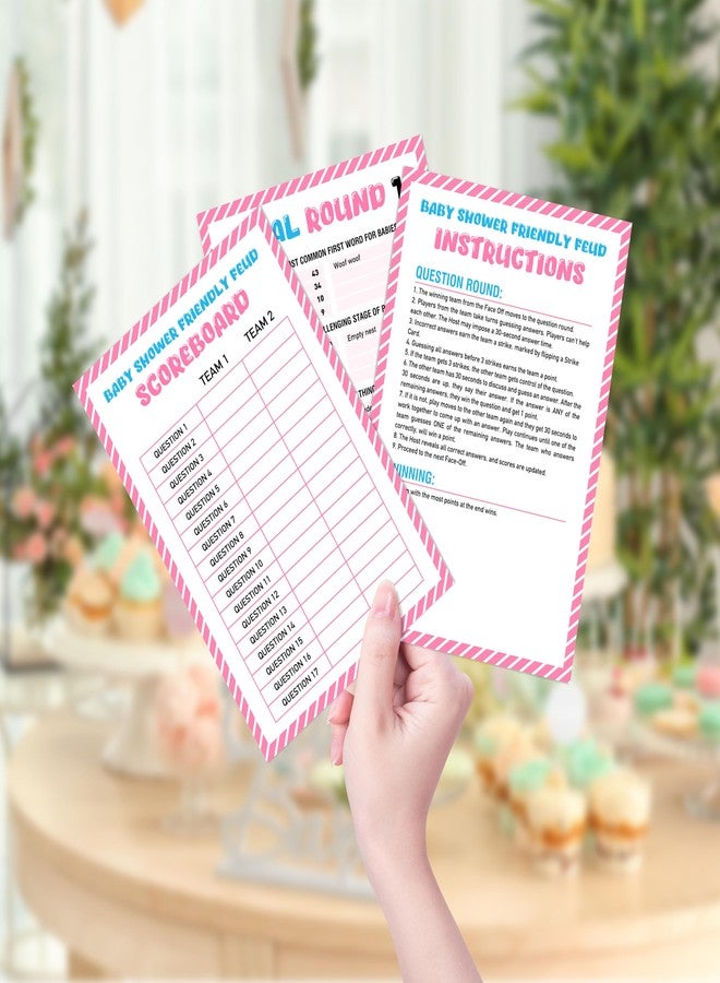 Mueddur Baby Shower Friendly Feud Game, Pink Baby Shower Games for Girl, Sprinkle Activities Decorations for Guests, Gender Reveal Group Games for Adults, 04 - Image 3